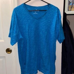 Blue women’s v-neck t shirt. Never worn. Size L